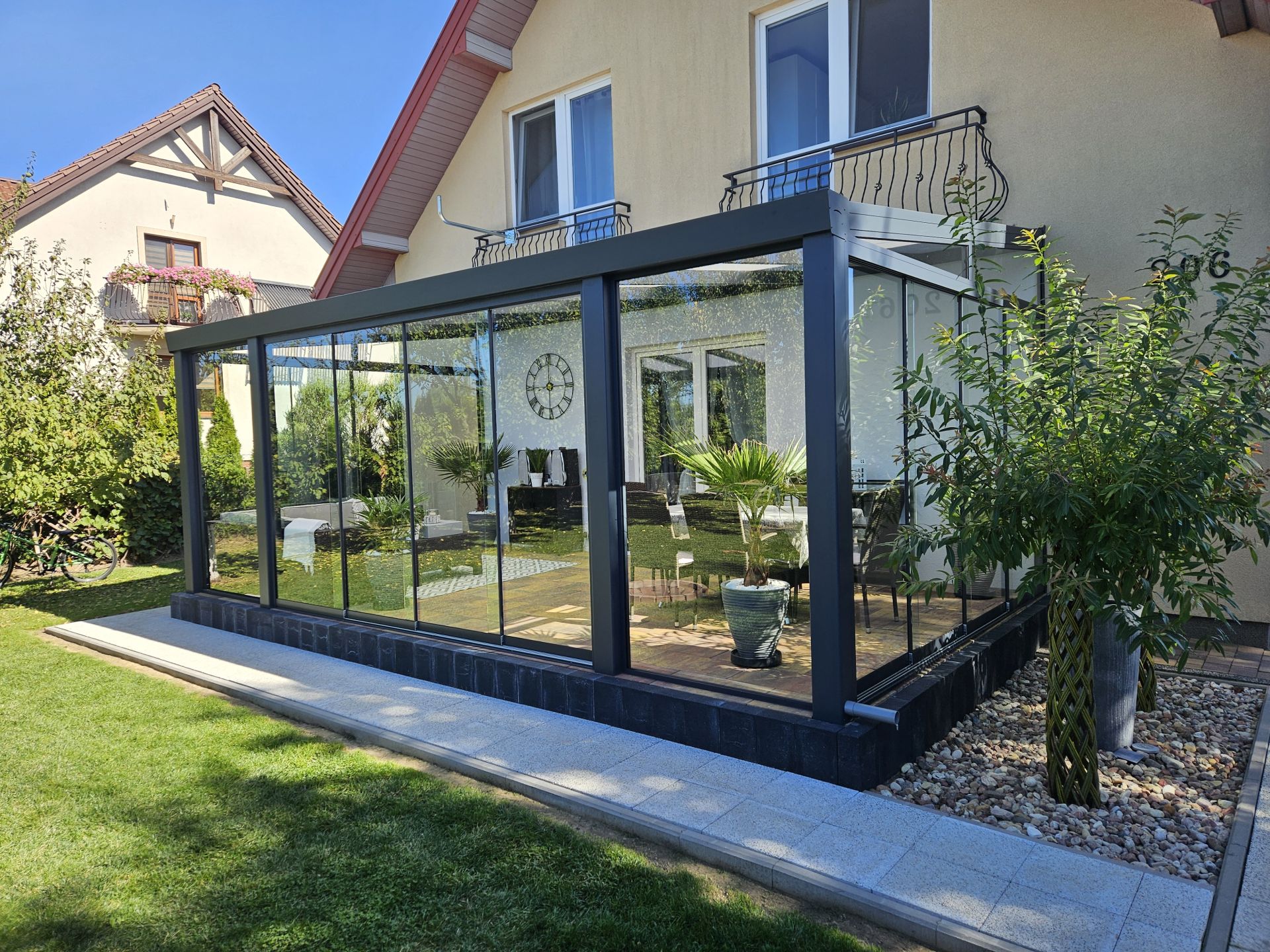 Zabudowa tarasu aluminium i szkło w Łęcznej